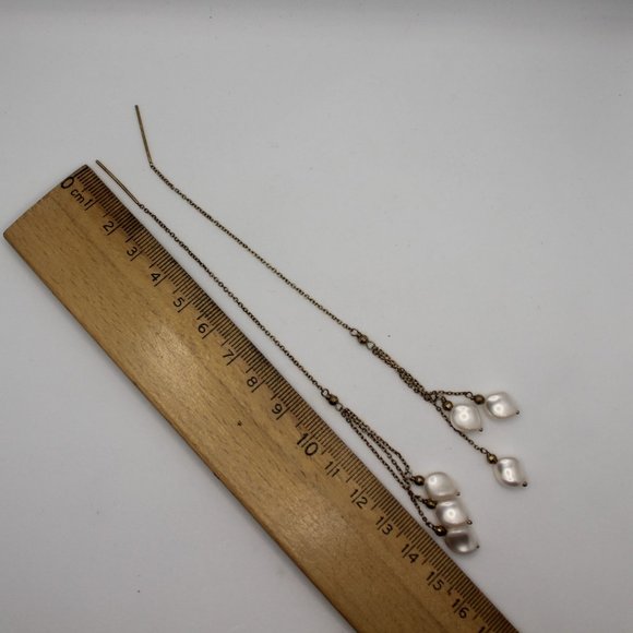 925 Pearl Threader Earrings - Picture 3 of 3